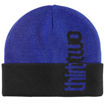 Thirty two overlap blue double beanie