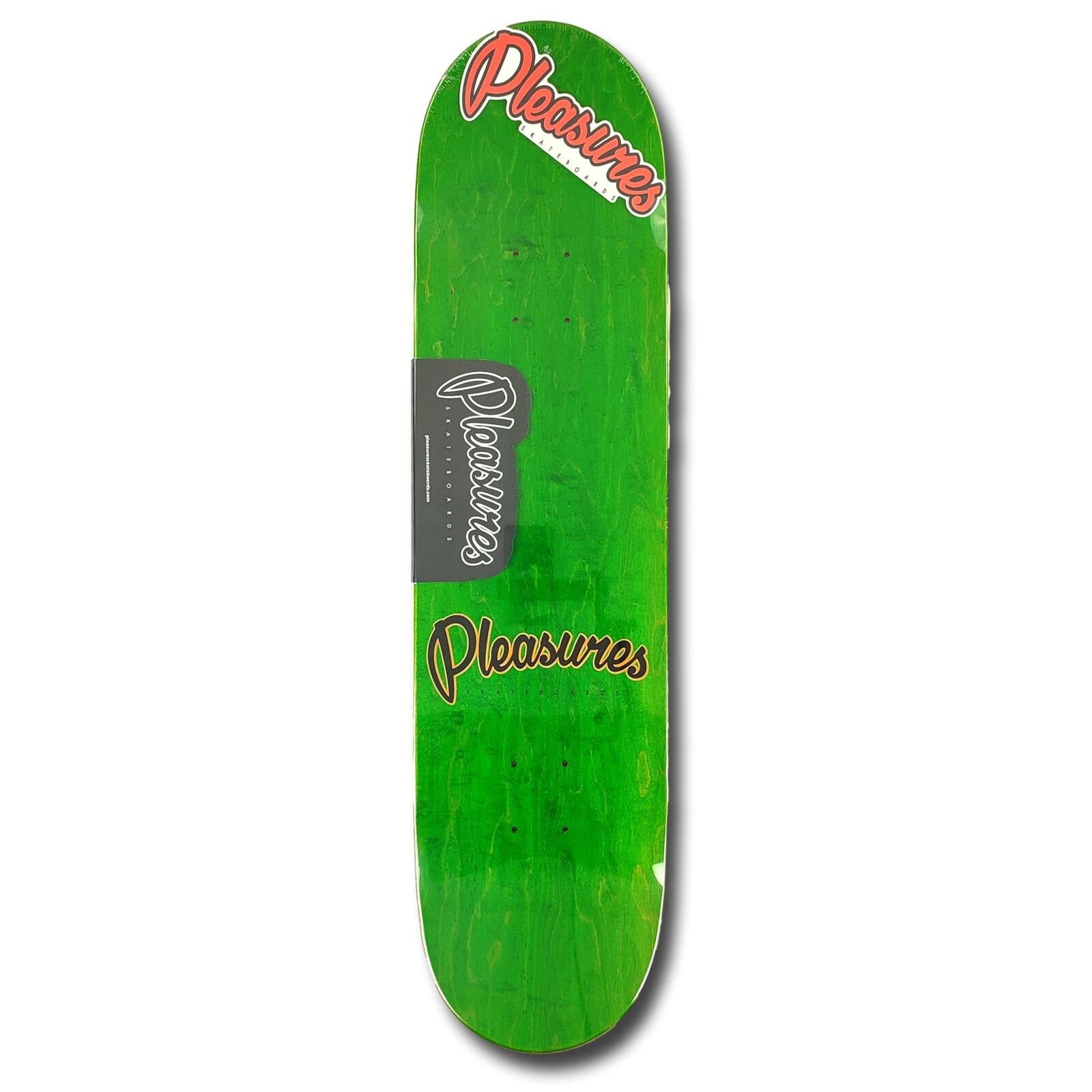 PLEASURES SKATEBOARDS LOGO CLASSIC DECK SILVER FOIL 8.0"